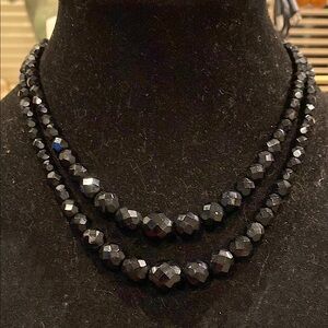Laguna Black Crystal Necklace.2 Strand